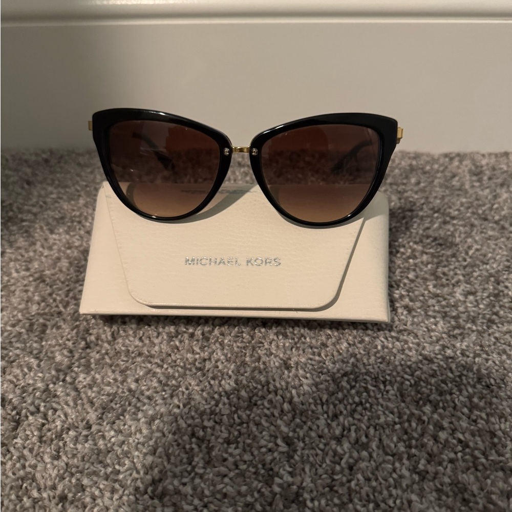 Michael Kors Black and Gold Cat-Eye Sunglasses